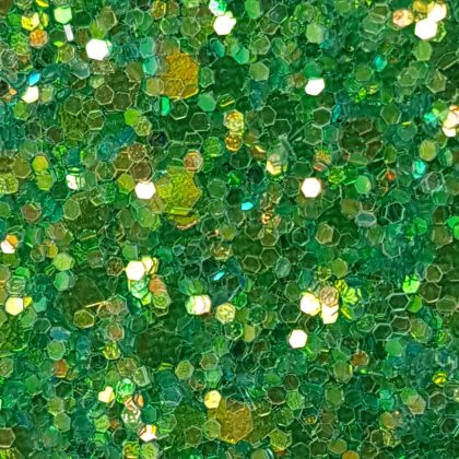 Glitter wallpaper encrusted with glitter pieces in a shade of green with iridescent particles from Glitter Bug Wallpaper.