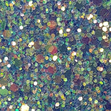 Glitter wallpaper encrusted with glitter pieces in a shade of blue with iridescent particles from Glitter Bug Wallpaper.